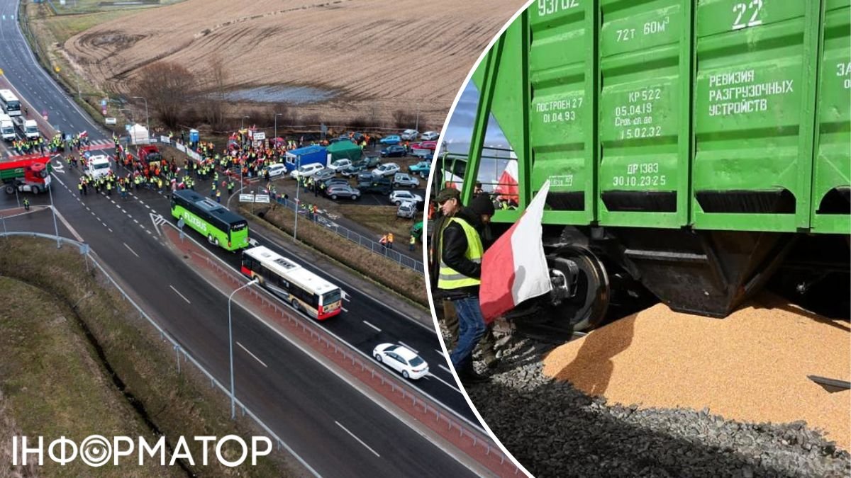 Польські фермери напали на потяг висипали українське зерно із вагона