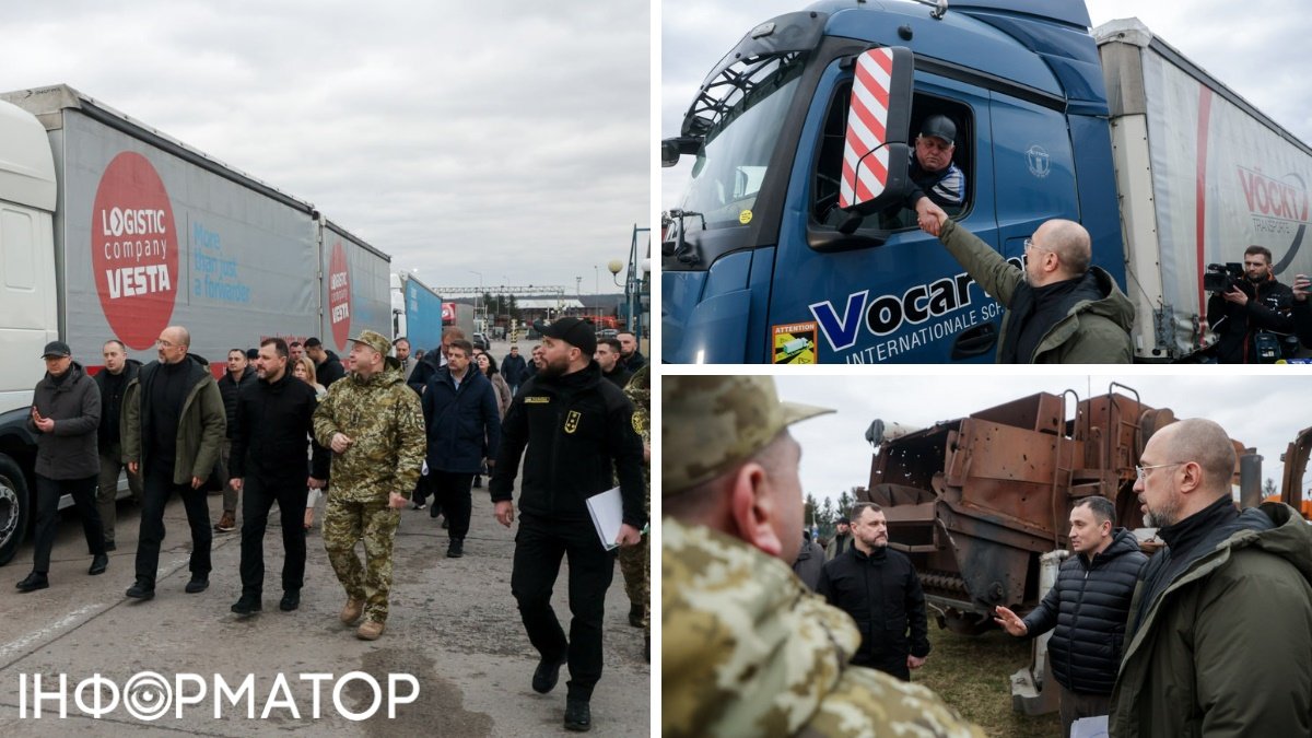 Денис Шмыгаль поддерживает украинских водителей на границе с Польшей
