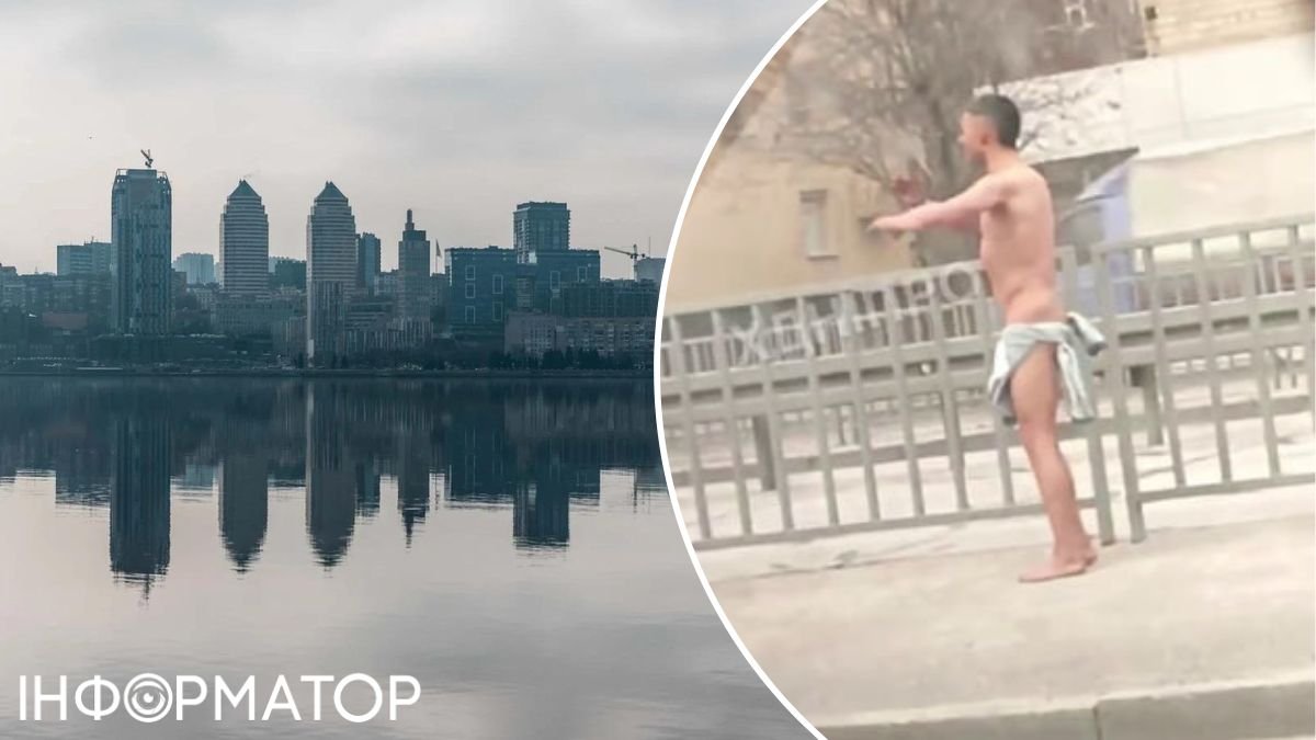 В Днепре военные остановили мужчину, который голышом разгуливал по городу - видео