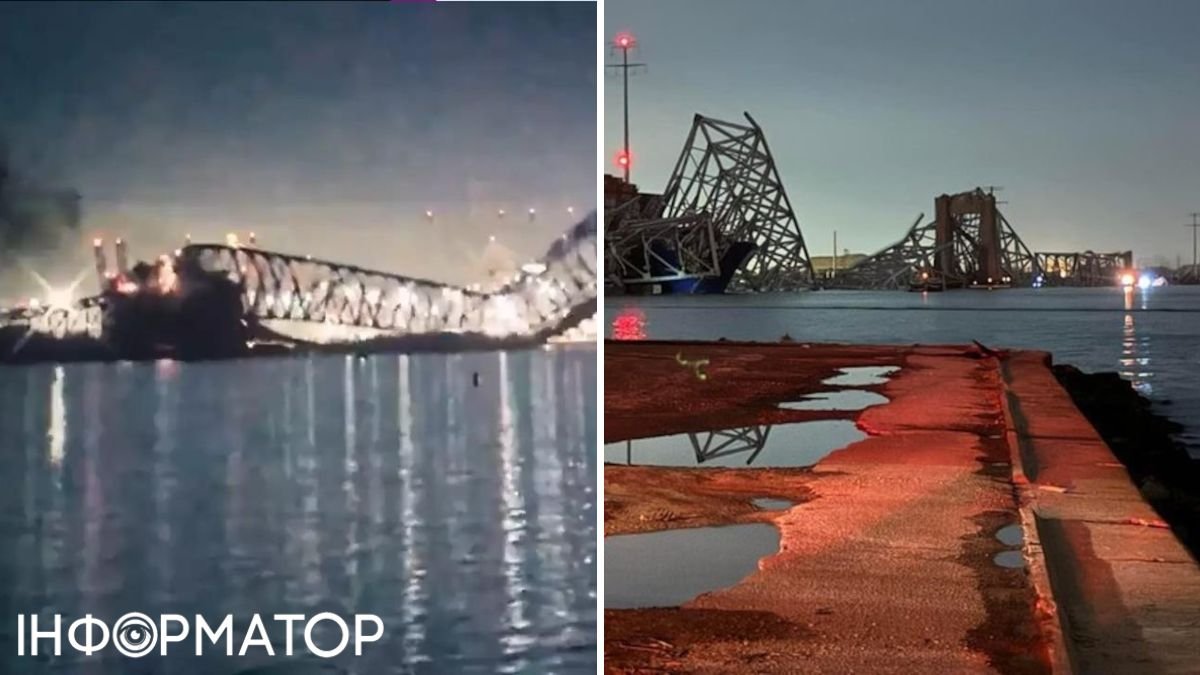 В американском Балтиморе судно врезалось в автомобильный мост: он обрушился - видео