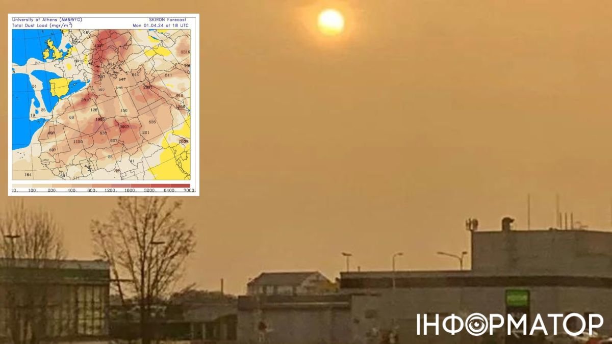 Пыль из Сахары в Украине