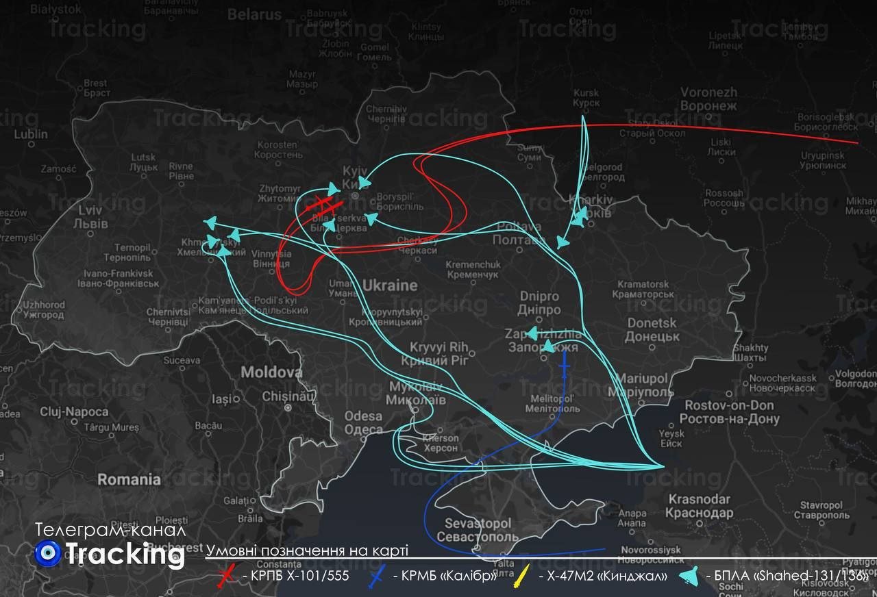 Атака на Украину 6 апреля: появилась карта полета вражеских ракет и  