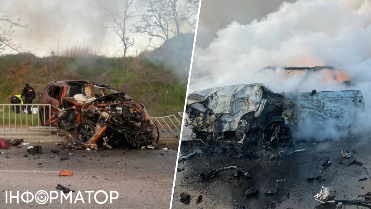 В Запоріжжі зіткнулися два легковики: є загиблі і поранені, одна з автівок згоріла вщент