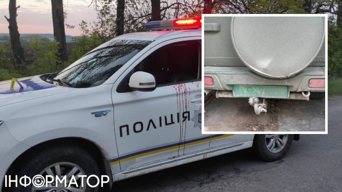 Машина, вероятно, нападающих на полицейских в Винницкой области
