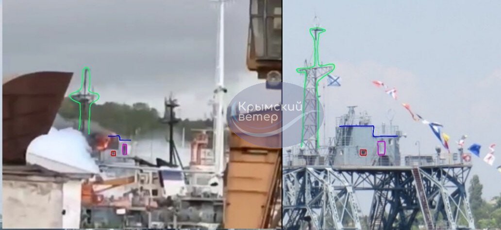 У мережі з'явилися супутникові фото підбитого у Криму корабля "Коммуна" 6