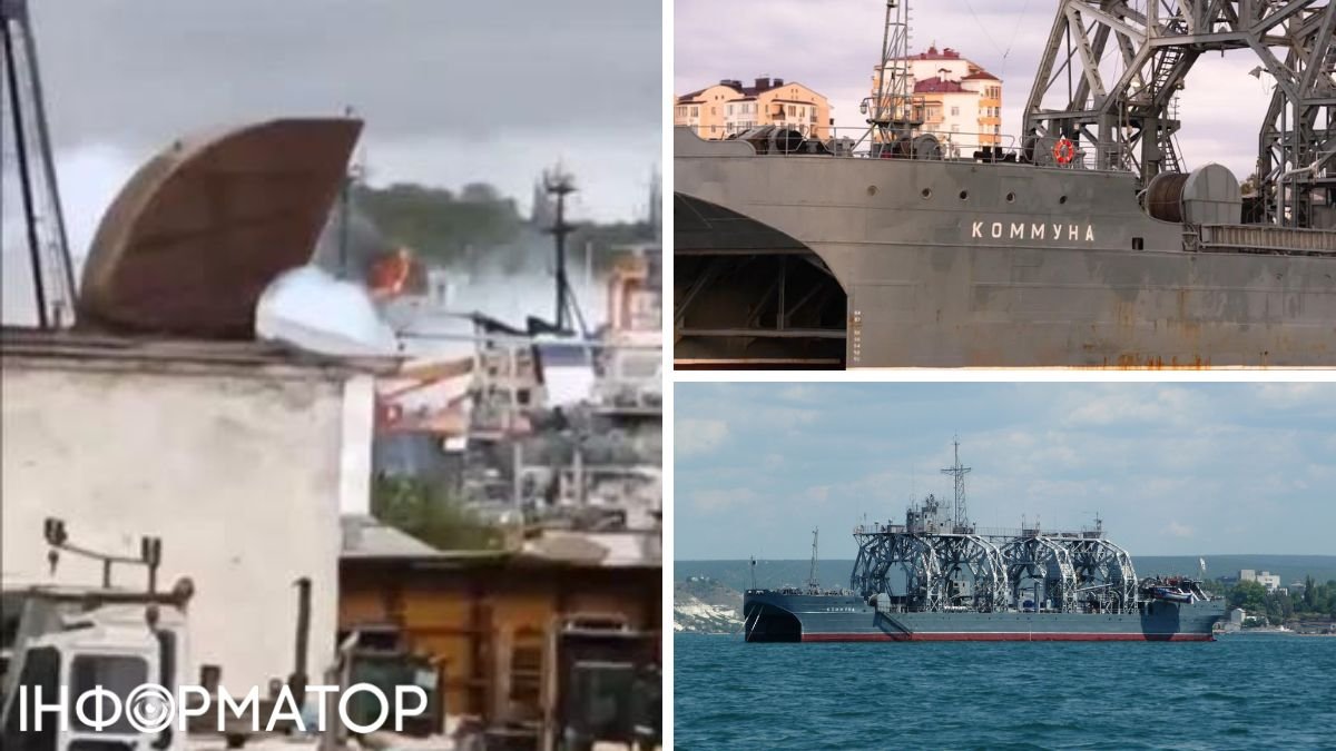 В сети появились спутниковые фото подбитого в Крыму корабля "Коммуна": судно раритетное, как крейсер "Москва"