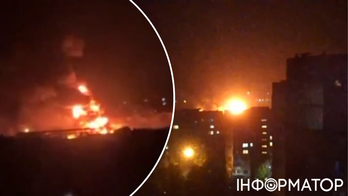 У тимчасово окупованому Луганську горить нафтобаза російських загарбників (відео)