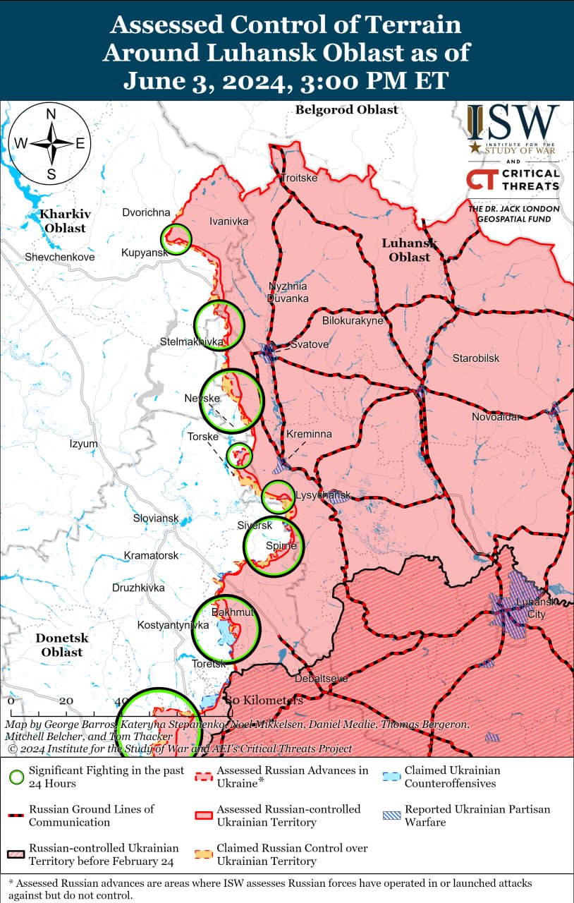 ВСУ отбили позиции в Волчанске, но оккупанты продвигаются по нескольким  направлениям: карты боев от ISW. Читайте на UKR.NET