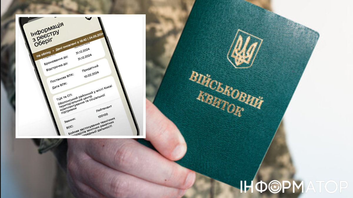 приложение Резерв+и нтерфейс, смартфон, военный билет Украина