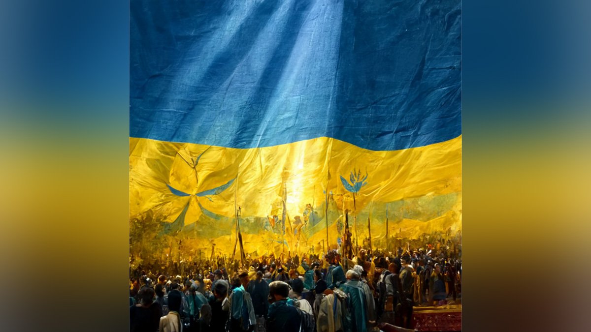 Как гимн Украины представляет себе нейросеть: создаем картину с помощью слов