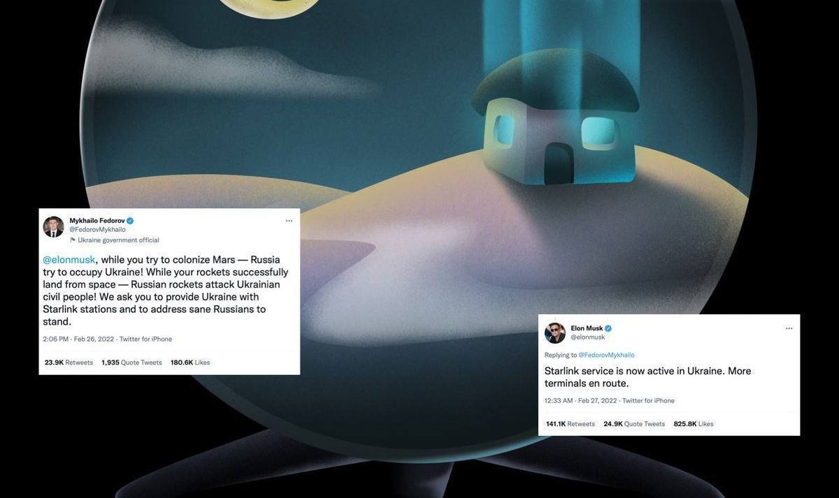 Переговори про Starlink для України провели у Twitter Переговори про Starlink для України провели у Twitter