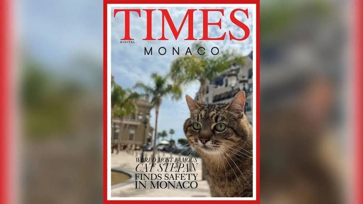 Кот Степан из Харькова попал на обложку журнала Times Monaco