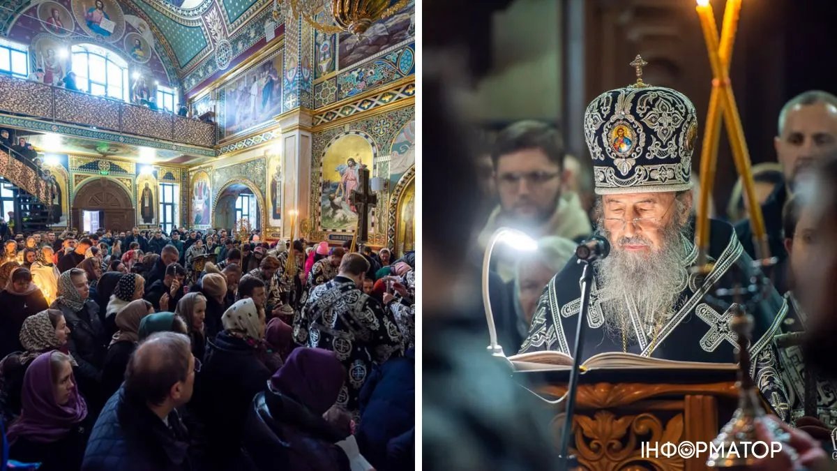 Онуфрий провёл вечернее богослужение УПЦ МП в Киево-Печерской Лавре. Сегодня МП должен были покинуть её территорию