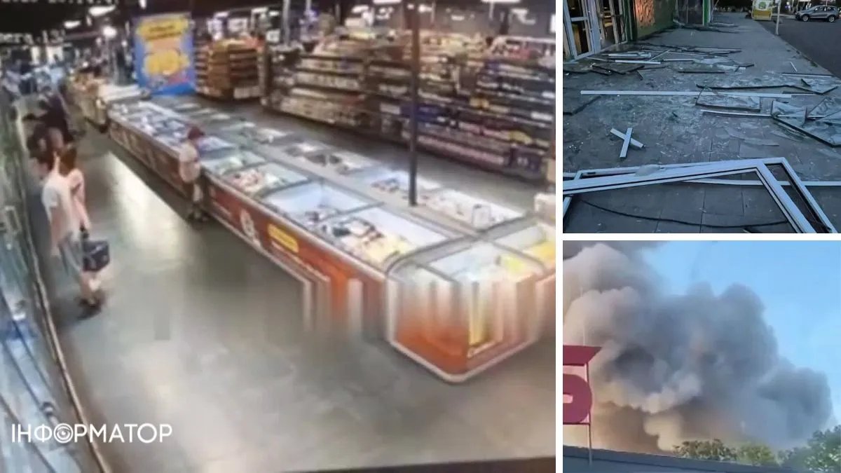 Атака по Умани: появилось видео «прилёта» по супермаркету