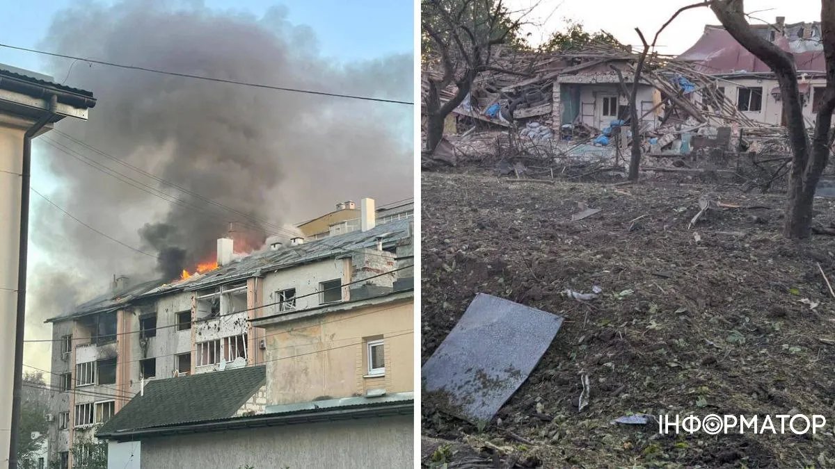 Ракетний удар по Львову: уламки влучили в житлові будинки та гіпермаркет, зруйнований дитсадочок, є поранені. Фото