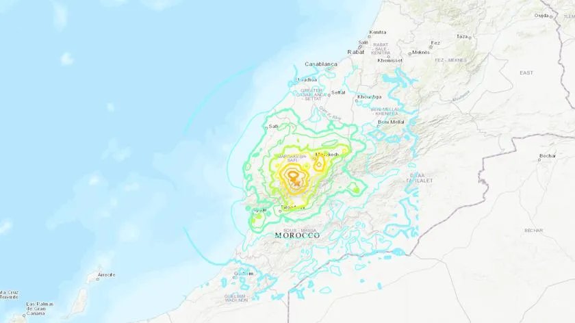 Землетрус у Марокко / USGS