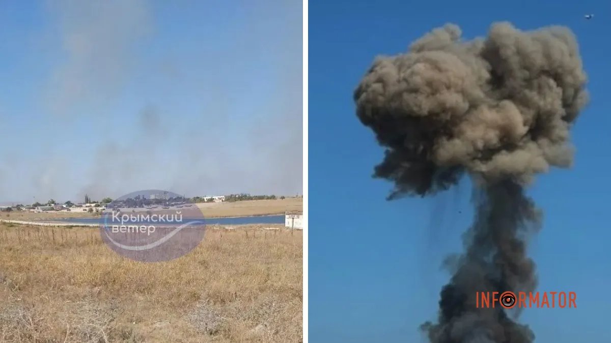 У Криму знову чують вибухи: палає в районі військової частини біля Євпаторії – фото та відео