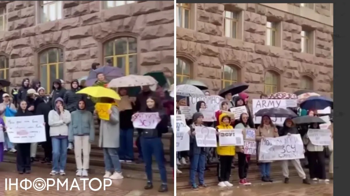 Під КМДА знову відбуваються протести: активісти під дощем висунули низку вимог – відео